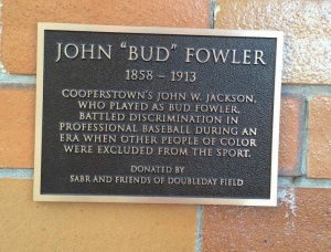 Bud Fowler plaque Bud Fowler plaque